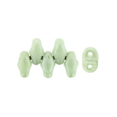 Perle SuperDuo® Mini Opaque Light Green Ceramique 2X4mm (x10gr) 