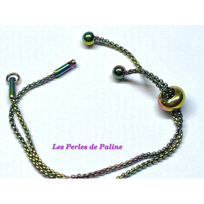 Chaine Bracelet réglable Multicolore 12cm (x1)  