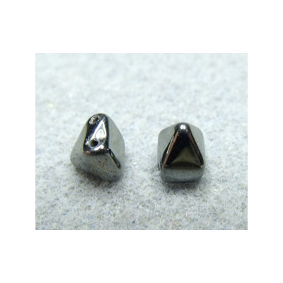 Perles Pyramides 6X6mm Jet Hématite (x100)