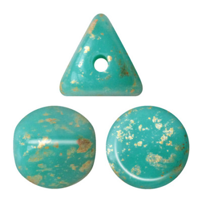 Perles Ilos® par Puca® 5x7mm Opaque Green Turquoise Splash (x5gr) 