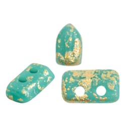 Perles Piros ® par Puca® Opaque Green Turquoise Mat Splash (X5gr)