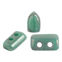 Perles Piros ® par Puca® Opaque Green Turquoise Red Terracotta (X5gr)