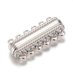 Fermoir Magnétique Vieil Argent 6 rangs avec sécurité 33X14x7mm (X1)