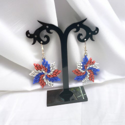 Boucles d'Oreilles Unique Etoile Duo Cuivre/Blanc (x1)