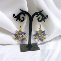 Boucles d'Oreilles Unique Etoile Duo Bronze/Violet (x1)