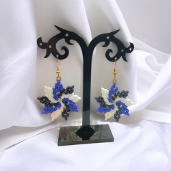 Boucles d'Oreilles Unique Etoile Duo Bleu/Blanc (x1)