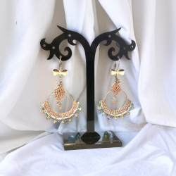 Boucles d'Oreilles Unique Demi Lune Rose gold Swarovski (x1)