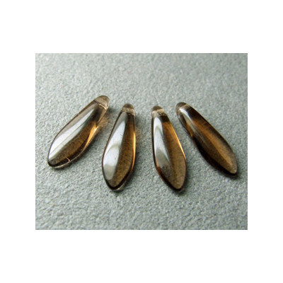 Dague en verre de Bohême 5x16mm - Smoky Topaz (x20)