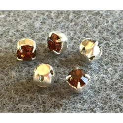 Chaton monté Swarovski 4mm Smoked Topaz (x10)