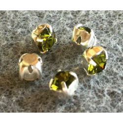 Chaton monté Swarovski 3.5mm Olivine (x10)