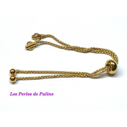 Chaine Bracelet réglable Doré 12cm (X1)