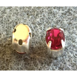 Chaton monté Swarovski 6mm Fuchsia (x10)