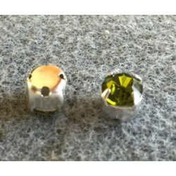 Chaton monté Swarovski 6mm Olivine (x10)