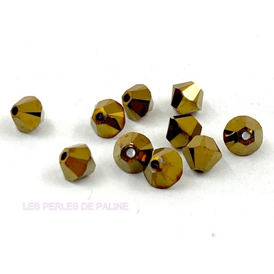 Toupies 4mm Crystal Dorado 2X - réf. 5328 Xilion (x20)