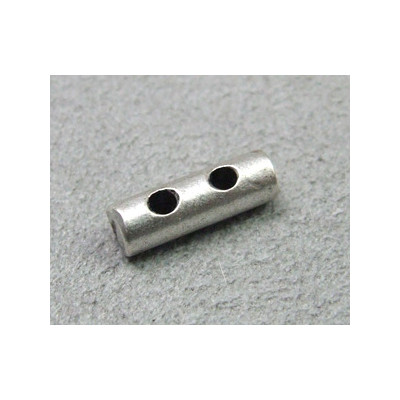 Perle intercalaire barrette 2 rangs 12x4mm - argenté (x1)