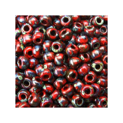 R8-4513 Rocailles 8/0 Miyuki Red Garnet Matte Picasso (x 10gr)  